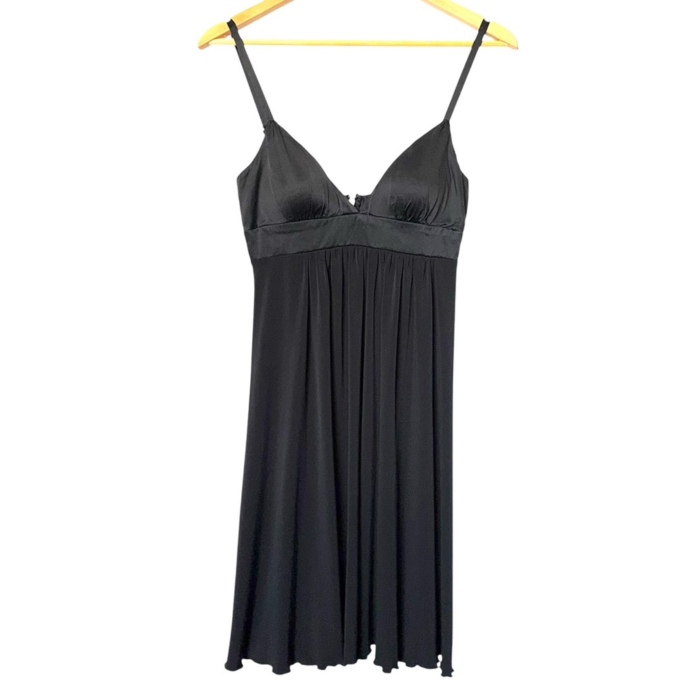 🔵 3/$18 - Max & Cleo black silk spaghetti strap babydoll dress Size 2